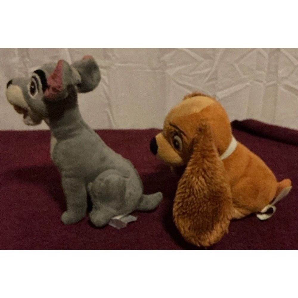 Disney's Lady and The Tramp Plush Lot of 2 5.5" And 7" Tall - Picture 2 of 8